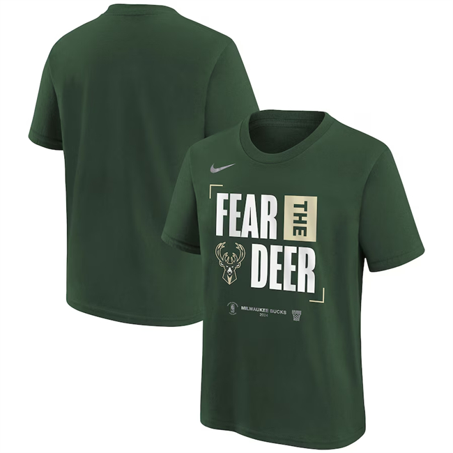 Men's Milwaukee Bucks Green 2024 Playoffs Mantra T-Shirt